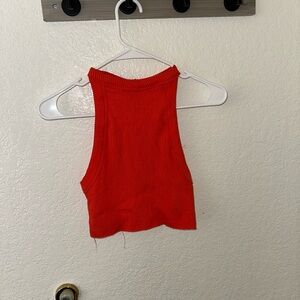 Urban Outfitters Red Ribbed Crop Top